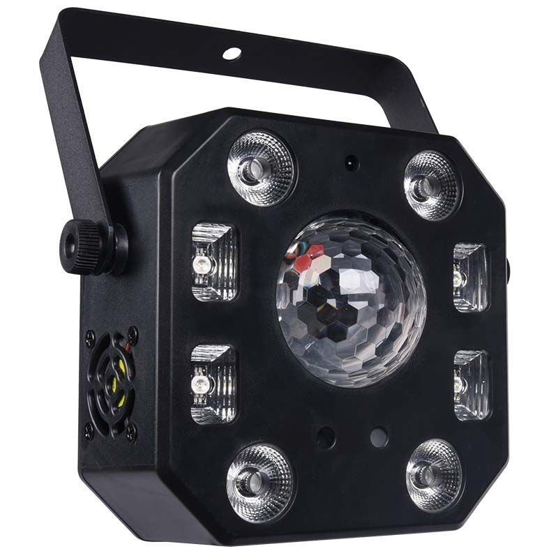 LIGHT4ME Turbo Flower - efekt disco LED PAR UV kula laser stroboskop - 1