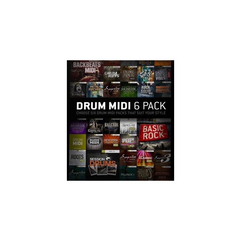 Toontrack DRUM MIDI 6 Pack - Superiorsls EZdrummer