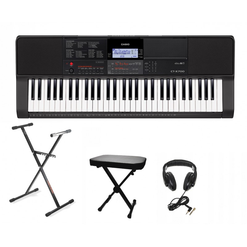 Keyboard Casio CT-X700 + Statyw + Ława + Słuchawki - 1