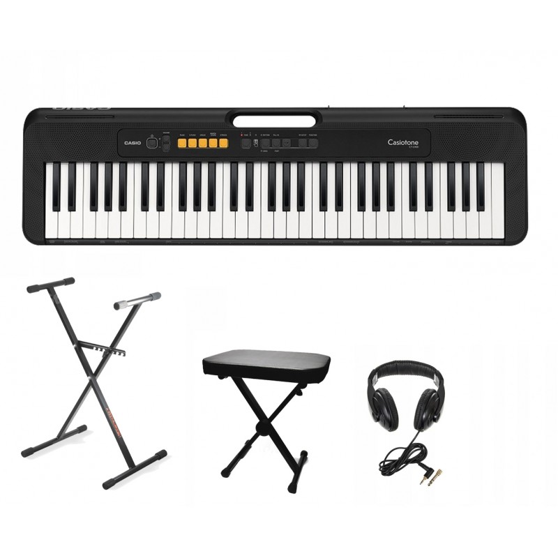 Keyboard Casio CT-S100 BK + Statyw + Ława + Słuchawki - 1