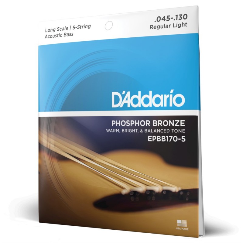 D'Addario EPBB170-5 - Struny do akustyka basowego 5-strunowe (45-130) - 1 D'Addario EPBB170-5 - Struny do akustyka basowego 5-strunowe (45-130) - 1
