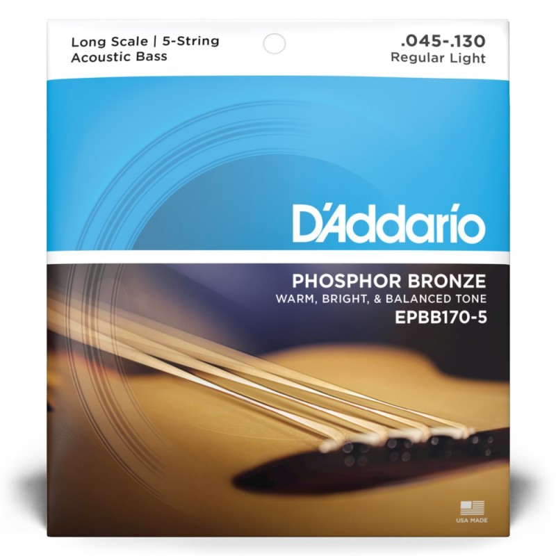 D'Addario EPBB170-5 - Struny do akustyka basowego 5-strunowe (45-130) - 2 D'Addario EPBB170-5 - Struny do akustyka basowego 5-strunowe (45-130) - 2
