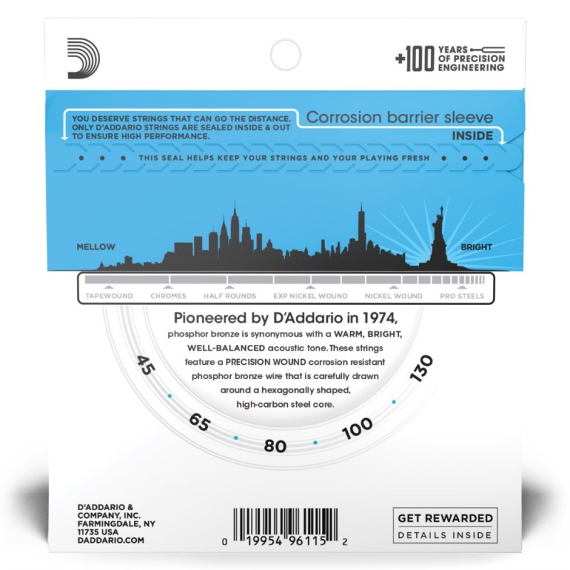 D'Addario EPBB170-5 - Struny do akustyka basowego 5-strunowe (45-130) - 3 D'Addario EPBB170-5 - Struny do akustyka basowego 5-strunowe (45-130) - 3