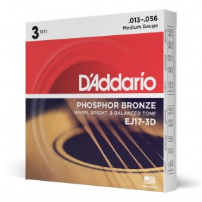 D'Addario EJ17-3D - Struny do gitary akustycznej (13-56, 3 kpl.) - 1