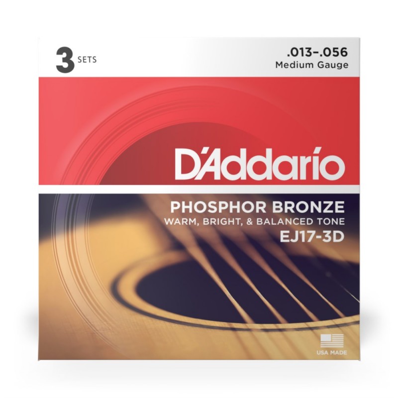 D'Addario EJ17-3D - Struny do gitary akustycznej (13-56, 3 kpl.) - 2 D'Addario EJ17-3D - Struny do gitary akustycznej (13-56, 3 kpl.) - 2