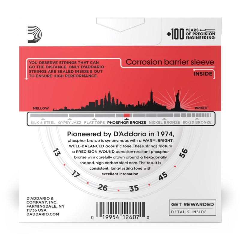 D'Addario EJ17-3D - Struny do gitary akustycznej (13-56, 3 kpl.) - 3 D'Addario EJ17-3D - Struny do gitary akustycznej (13-56, 3 kpl.) - 3