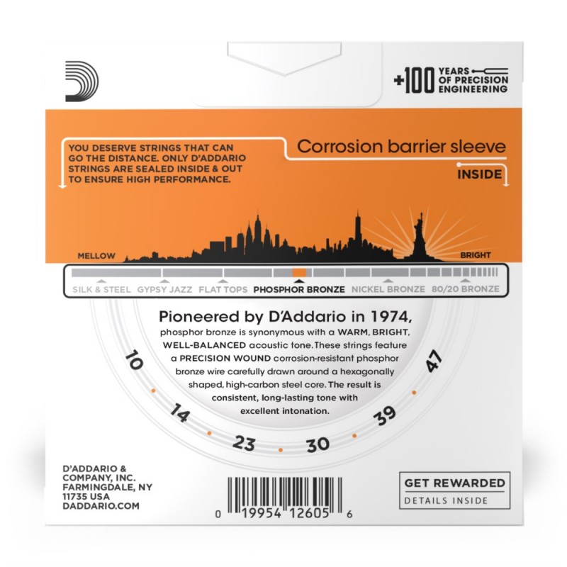 D'Addario EJ15-3D - Struny do gitary akustycznej (10-47, 3 kpl.) - 3 D'Addario EJ15-3D - Struny do gitary akustycznej (10-47, 3 kpl.) - 3