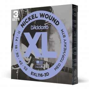 D'Addario EXL116-3D - Struny do gitary elektrycznej (11-52, 3 kpl.) - 1