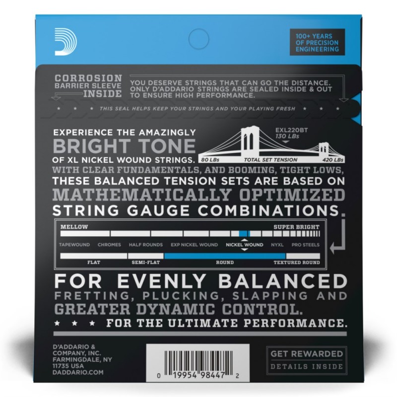 D'Addario EXL220BT - Struny do gitary basowej (40-95) - 3 D'Addario EXL220BT - Struny do gitary basowej (40-95) - 3