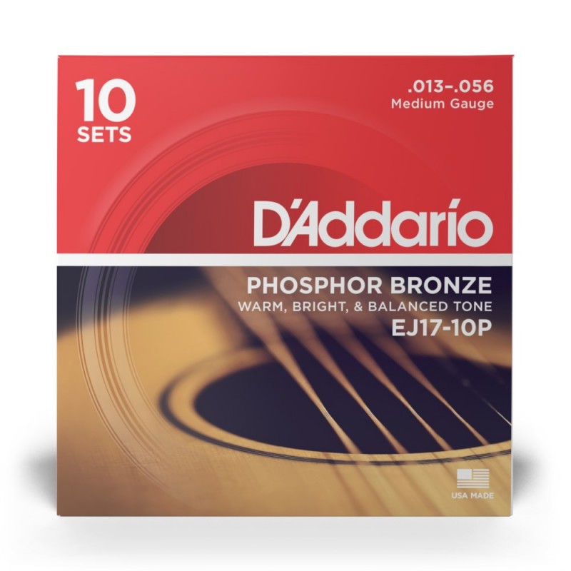 D'Addario EJ17-10P - Struny do gitary akustycznej (13-56, 10 kpl.) - 2 D'Addario EJ17-10P - Struny do gitary akustycznej (13-56, 10 kpl.) - 2
