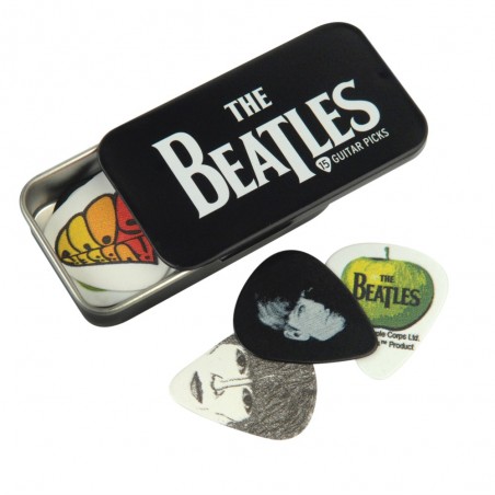 D'Addario 1CAB4-15BT1 Zestaw kostek gitarowych z logo The Beatles w puszce 15 szt. - 1 - Kostki gitarowe - D'Addario Beatles Sig