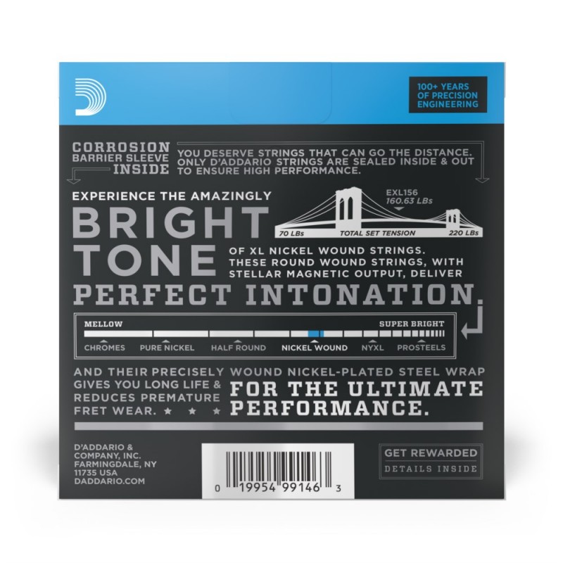 D'Addario EXL156 - Struny gitarowe (24-84) - 3 D'Addario EXL156 - Struny gitarowe (24-84) - 3