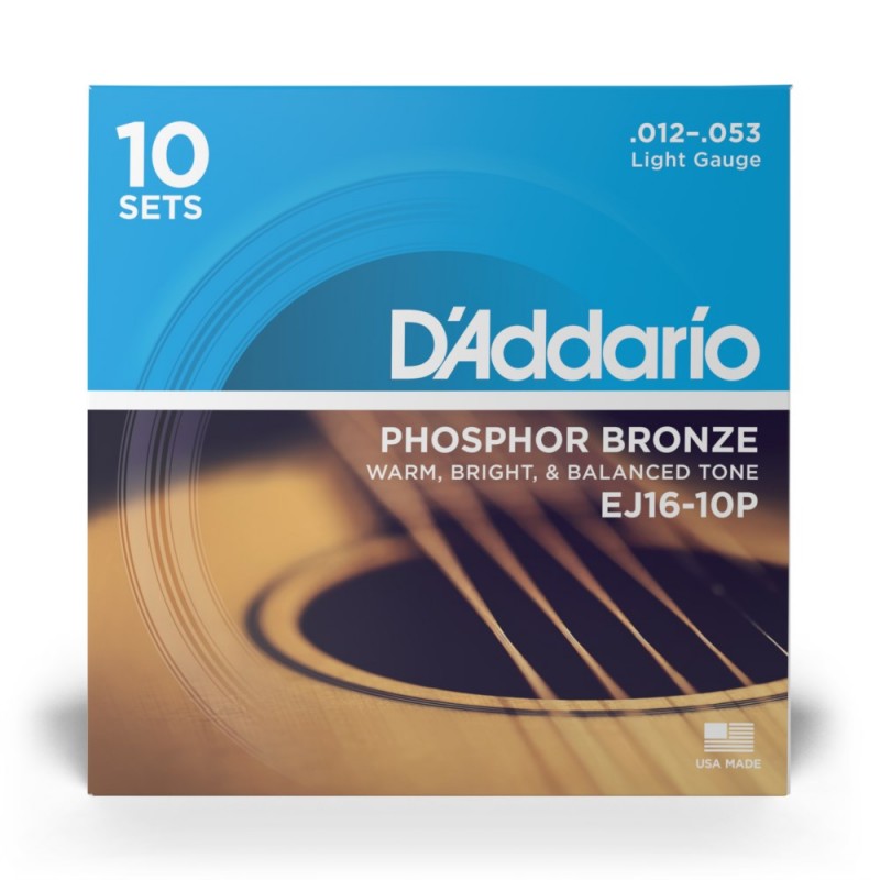 D'Addario EJ16-10P - Struny do gitary akustycznej (12-53, 10 kpl.) - 2 D'Addario EJ16-10P - Struny do gitary akustycznej (12-53, 10 kpl.) - 2