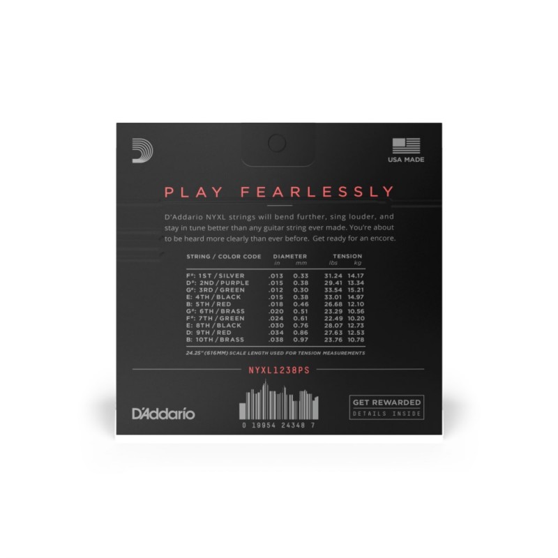 D'Addario NYXL1238PS - Struny gitarowe (12-38) - 3 D'Addario NYXL1238PS - Struny gitarowe (12-38) - 3