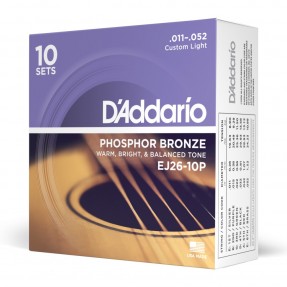 D'Addario EJ26-10P - Struny do gitary akustycznej (11-52, 10 kpl.) - 1