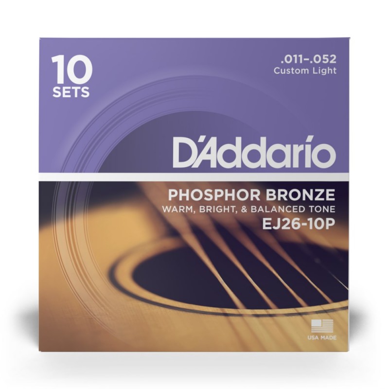 D'Addario EJ26-10P - Struny do gitary akustycznej (11-52, 10 kpl.) - 2 D'Addario EJ26-10P - Struny do gitary akustycznej (11-52, 10 kpl.) - 2