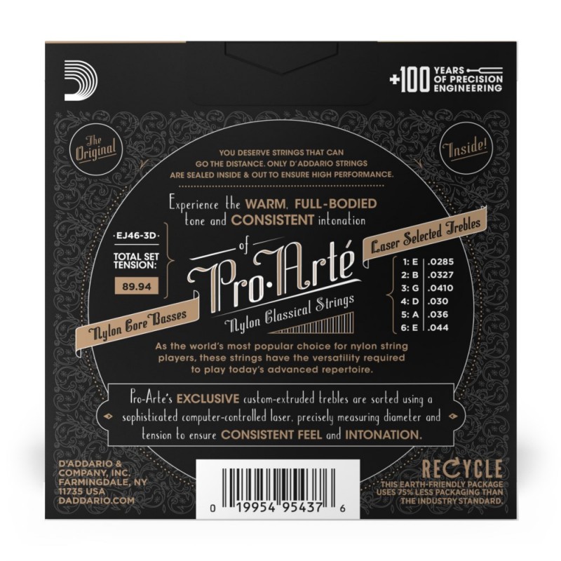 D'Addario EJ46-3D - Struny do gitary klasycznej (3 kpl.) - 3 D'Addario EJ46-3D - Struny do gitary klasycznej (3 kpl.) - 3