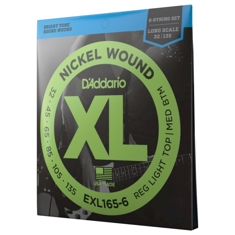 D'Addario EXL165-6 - Struny do gitary basowej 6-strunowe (32-135) - 1 D'Addario EXL165-6 - Struny do gitary basowej 6-strunowe (32-135) - 1