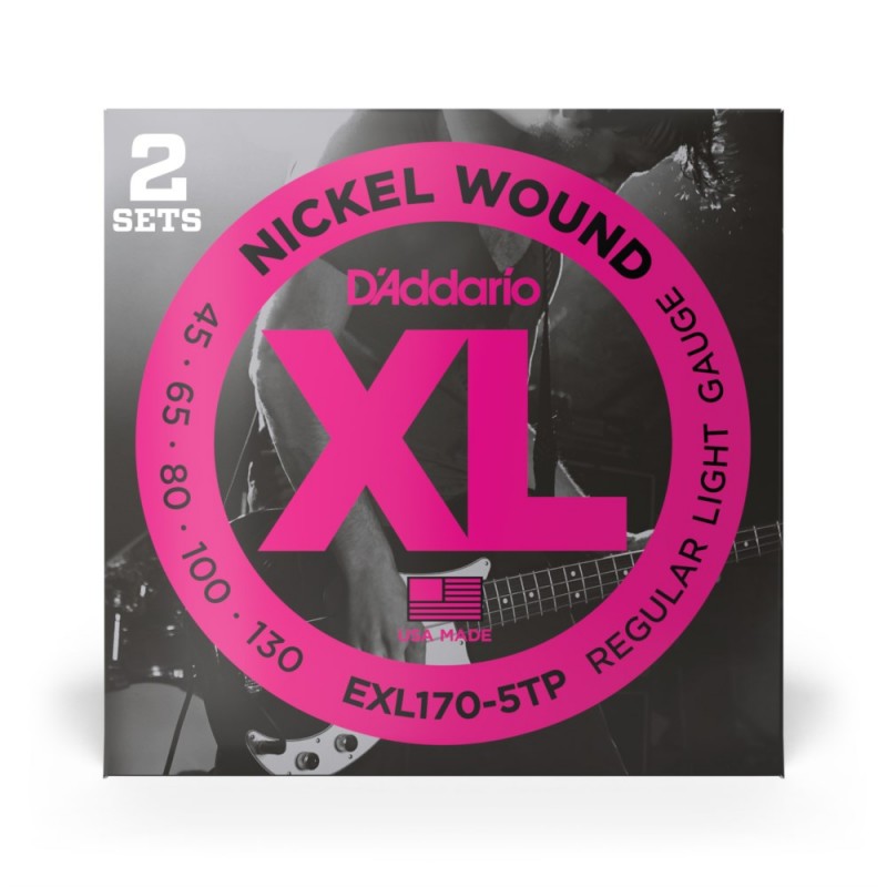 D'Addario EXL170-5TP - Struny do gitary basowej (45-130, 2 kpl.) - 2 D'Addario EXL170-5TP - Struny do gitary basowej (45-130, 2 kpl.) - 2