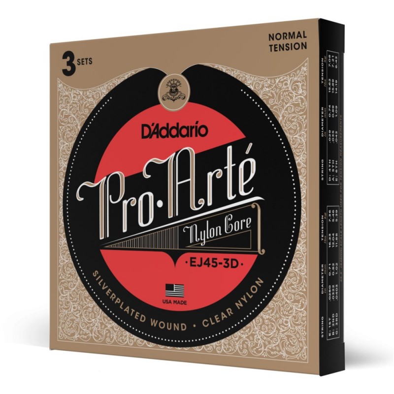 D'Addario EJ45-3D - Struny do gitary klasycznej (3 kpl.) - 1 D'Addario EJ45-3D - Struny do gitary klasycznej (3 kpl.) - 1
