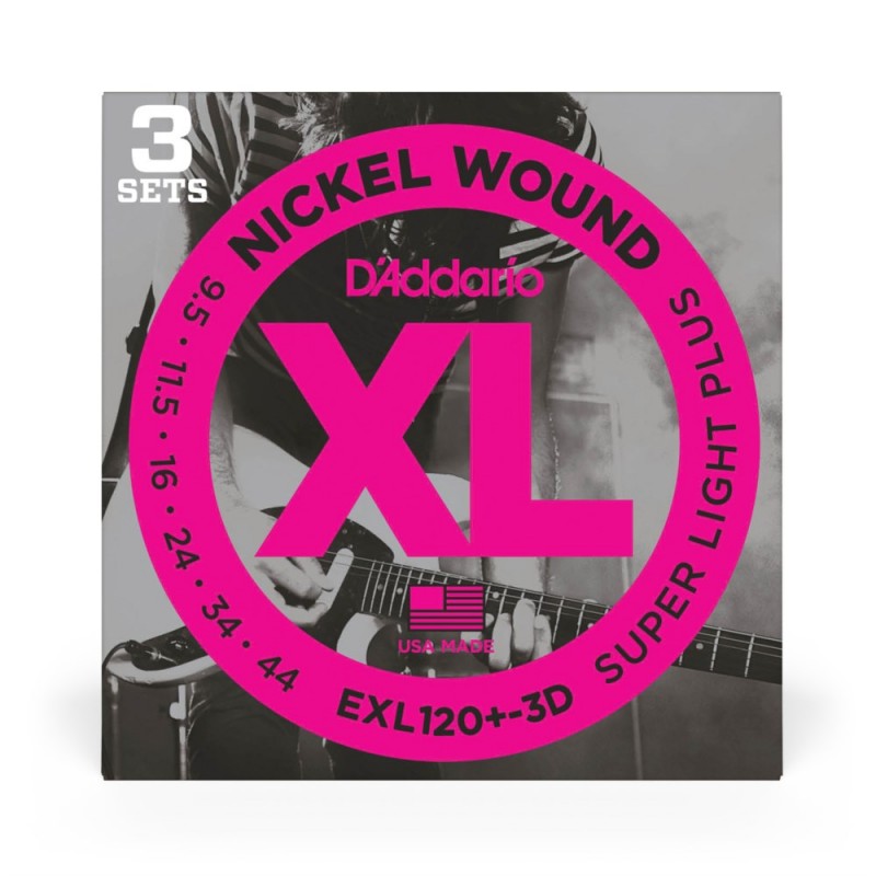D'Addario EXL120+-3D - Struny do gitary elektrycznej (9.5-44, 3 kpl.) - 2 D'Addario EXL120+-3D - Struny do gitary elektrycznej (9.5-44, 3 kpl.) - 2
