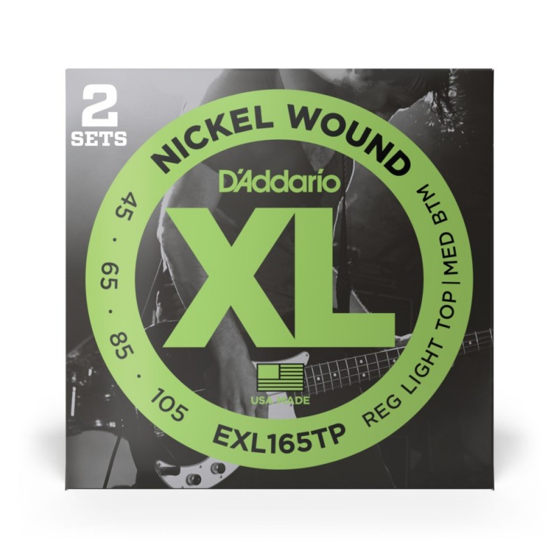 D'Addario EXL165TP - Struny do gitary basowej (45-105, 2 kpl.) - 2 D'Addario EXL165TP - Struny do gitary basowej (45-105, 2 kpl.) - 2