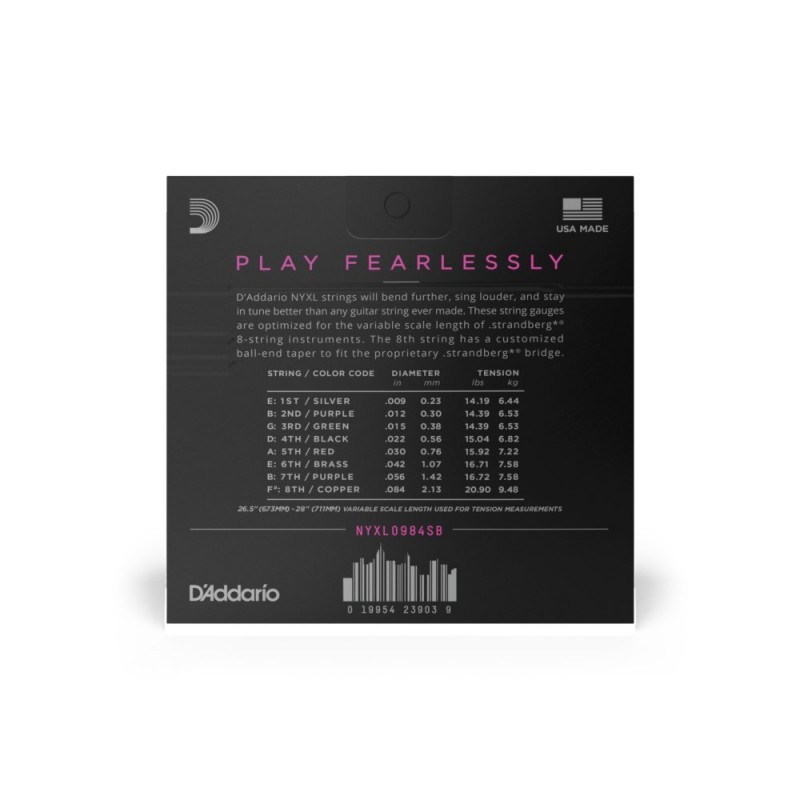 D'Addario NYXL0984SB - Struny do gitary elektrycznej 8-strunowe (09-84) - 3 D'Addario NYXL0984SB - Struny do gitary elektrycznej 8-strunowe (09-84) - 3
