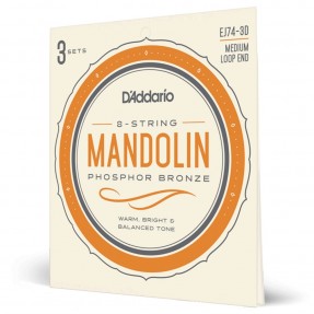 D'Addario EJ74-3D - Struny do mandoliny (11-40, 3 kpl.) - 1