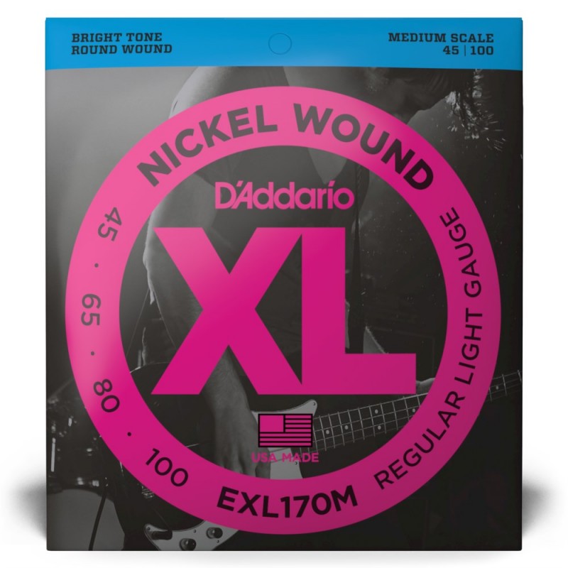 D'Addario EXL170M - Struny do gitary basowej (45-100) - 2 D'Addario EXL170M - Struny do gitary basowej (45-100) - 2