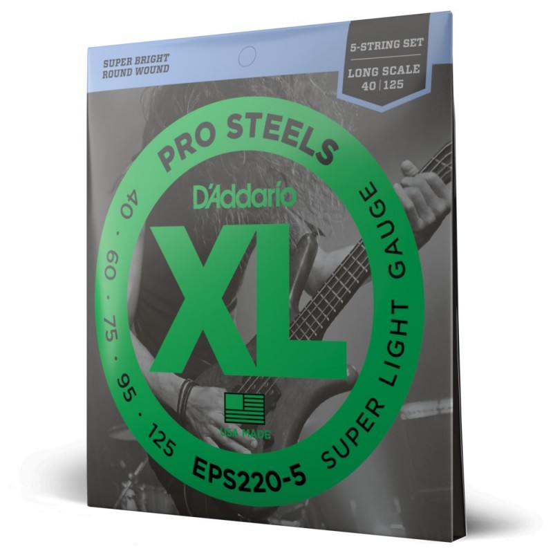 D'Addario EPS220-5 - Struny do gitary basowej 5-strunowe (40-125) - 1 D'Addario EPS220-5 - Struny do gitary basowej 5-strunowe (40-125) - 1