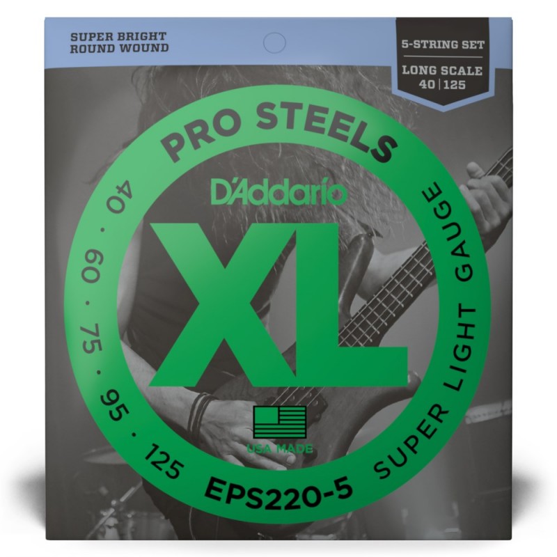 D'Addario EPS220-5 - Struny do gitary basowej 5-strunowe (40-125) - 2 D'Addario EPS220-5 - Struny do gitary basowej 5-strunowe (40-125) - 2