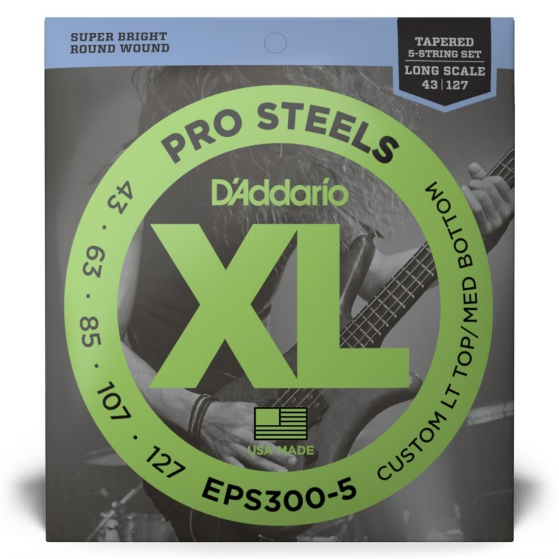 D'Addario EPS300-5 - Struny do gitary basowej 5-strunowe (43-127) - 2 D'Addario EPS300-5 - Struny do gitary basowej 5-strunowe (43-127) - 2