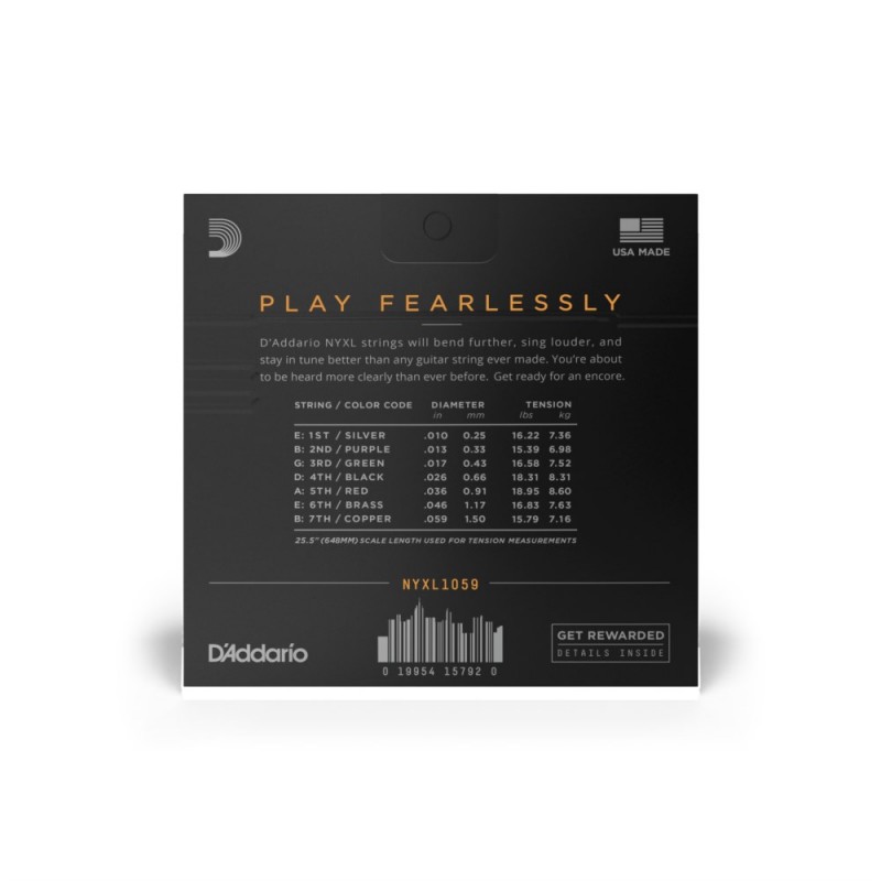 D'Addario NYXL1059 - Struny do gitary elektrycznej 7-strunowe (10-59) - 3 D'Addario NYXL1059 - Struny do gitary elektrycznej 7-strunowe (10-59) - 3