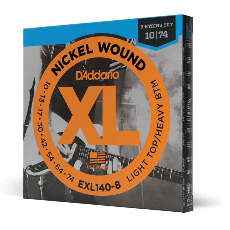 D'Addario EXL140-8 - Struny do gitary elektrycznej 8-strunowe (10-74) - 1 D'Addario EXL140-8 - Struny do gitary elektrycznej 8-strunowe (10-74) - 1