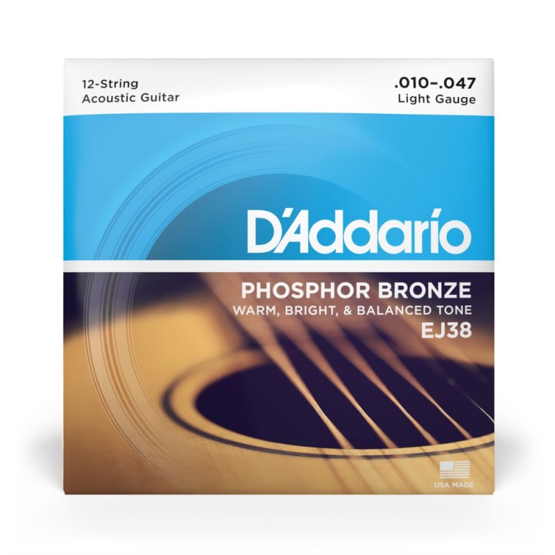 D'Addario EJ38 - Struny do gitary akustycznej 12-strunowe (10-47) - 2 D'Addario EJ38 - Struny do gitary akustycznej 12-strunowe (10-47) - 2