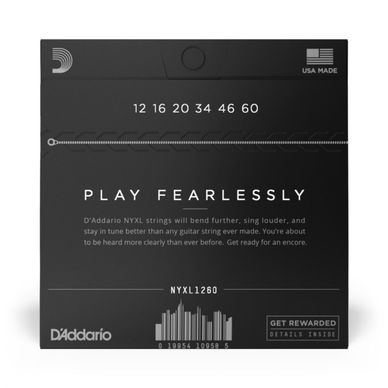 D'Addario NYXL1260 - Struny do gitary elektrycznej (12-60) - 3 D'Addario NYXL1260 - Struny do gitary elektrycznej (12-60) - 3