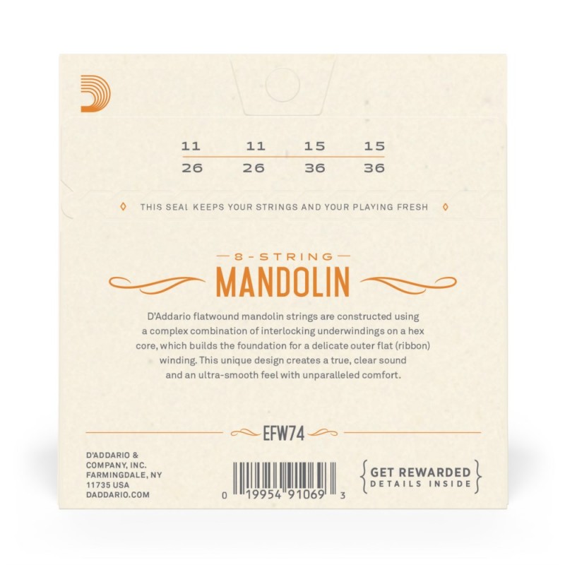 D'Addario EFW74 - Struny do mandoliny (11-36) - 3 D'Addario EFW74 - Struny do mandoliny (11-36) - 3