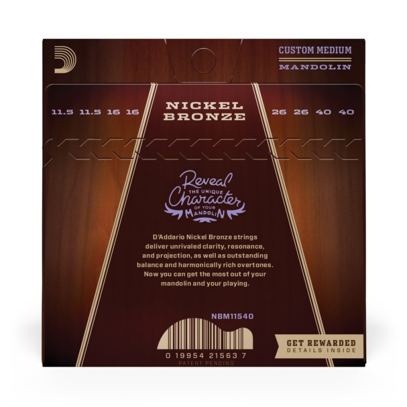 D'Addario NBM11540 - Struny do mandoliny (11.5-40) - 3 D'Addario NBM11540 - Struny do mandoliny (11.5-40) - 3