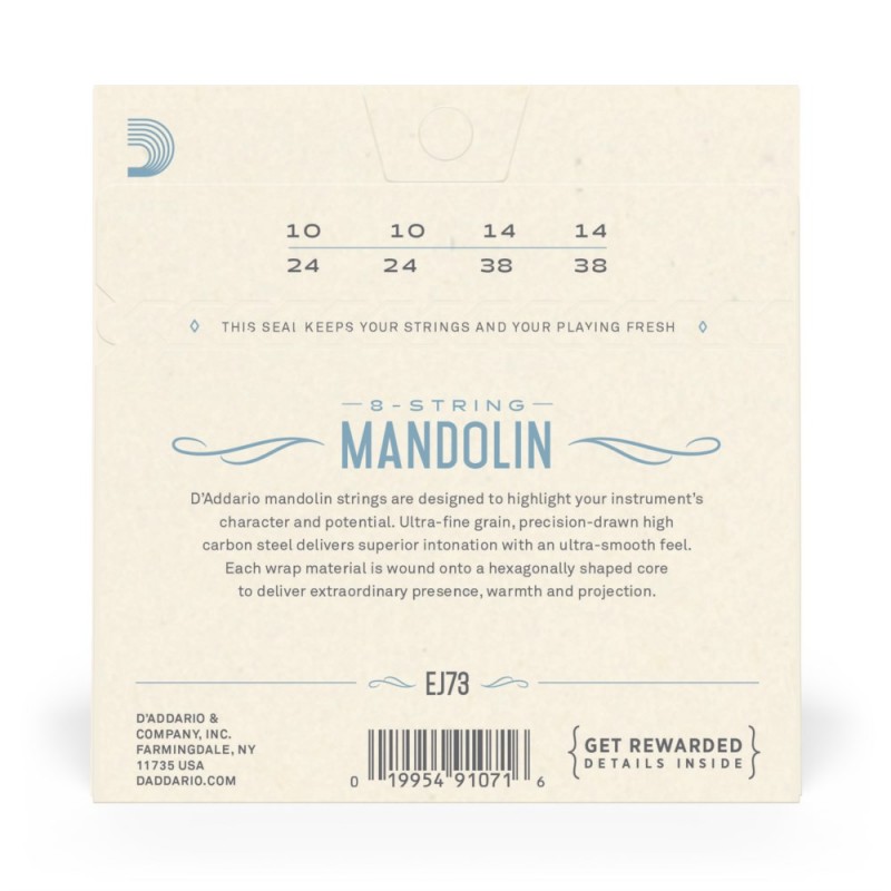 D'Addario EJ73 - Struny do mandoliny (10-38) - 3 D'Addario EJ73 - Struny do mandoliny (10-38) - 3
