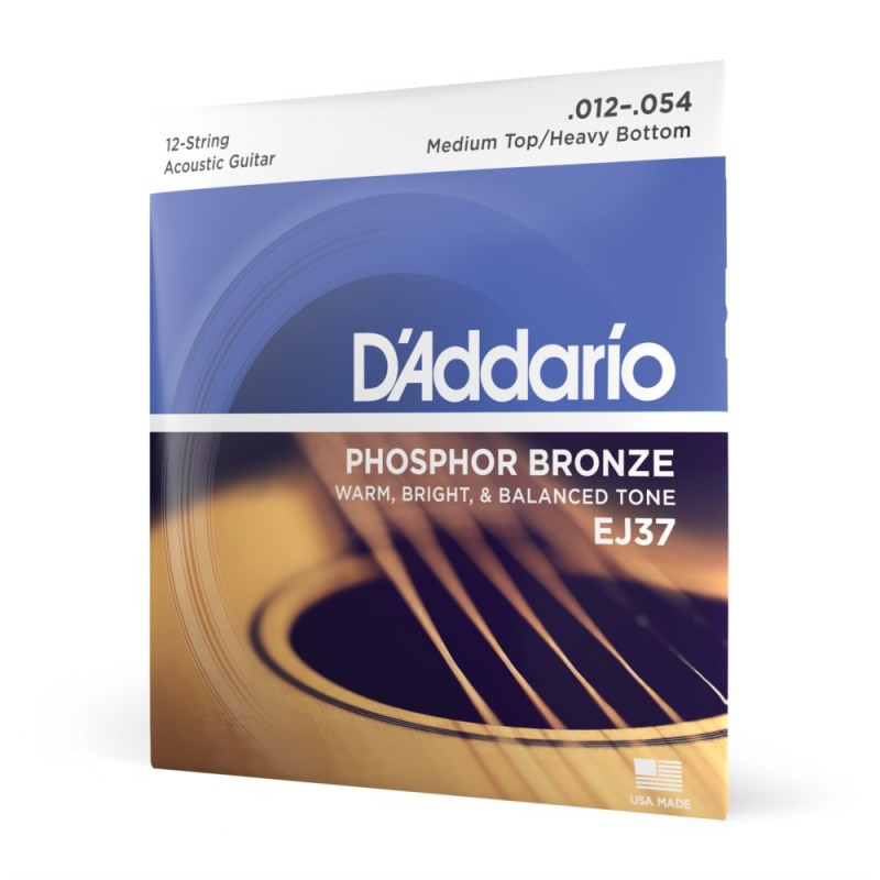 D'Addario EJ37 - Struny do gitary akustycznej 12-strunowe (12-54) - 1 D'Addario EJ37 - Struny do gitary akustycznej 12-strunowe (12-54) - 1