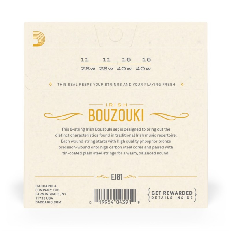 D'Addario EJ81 - Struny do Irish Bouzouki - 3 D'Addario EJ81 - Struny do Irish Bouzouki - 3