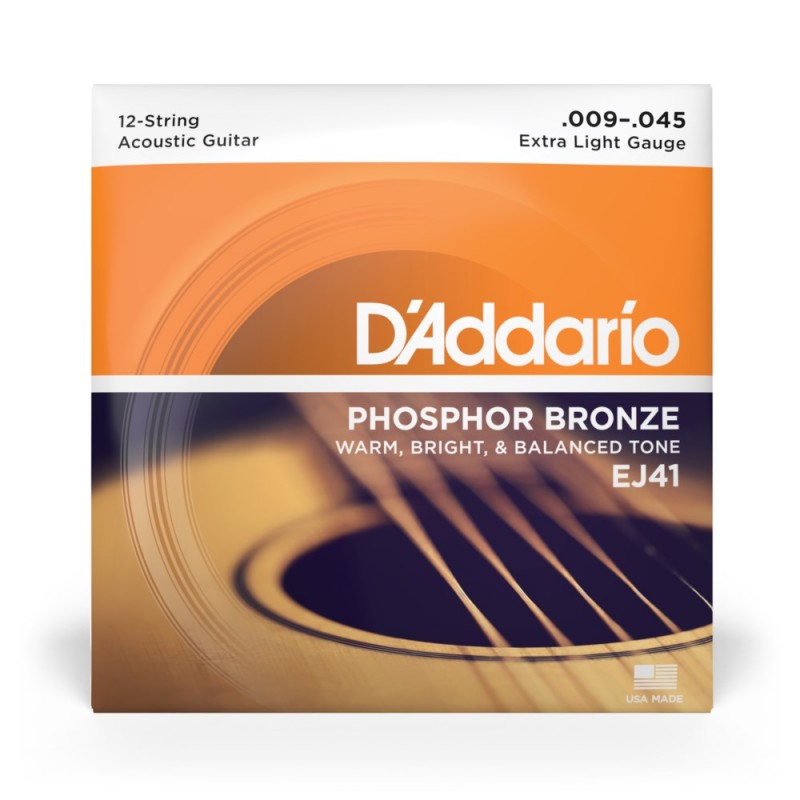 D'Addario EJ41 - Struny do gitary akustycznej 12-strunowe (9-45) - 2 D'Addario EJ41 - Struny do gitary akustycznej 12-strunowe (9-45) - 2