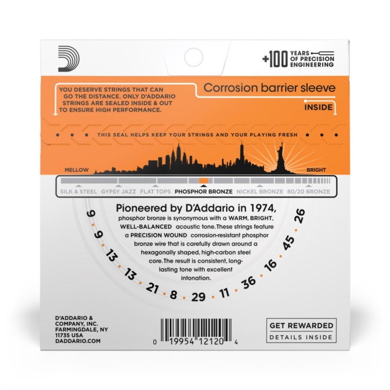 D'Addario EJ41 - Struny do gitary akustycznej 12-strunowe (9-45) - 3 D'Addario EJ41 - Struny do gitary akustycznej 12-strunowe (9-45) - 3