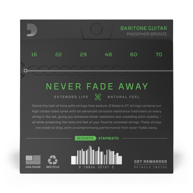 D'Addario XTAPB1670 XT - Struny do gitary akustycznej barytonowej (16-70) - 3 D'Addario XTAPB1670 XT - Struny do gitary akustycznej barytonowej (16-70) - 3