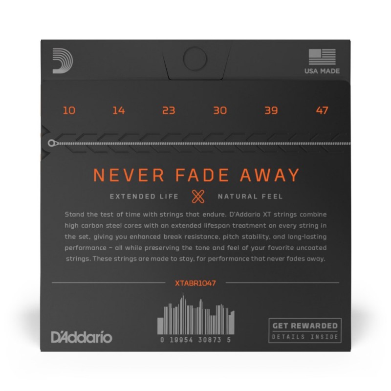D'Addario XTABR1047 - Struny do gitary akustycznej (10-47) - 3 D'Addario XTABR1047 - Struny do gitary akustycznej (10-47) - 3