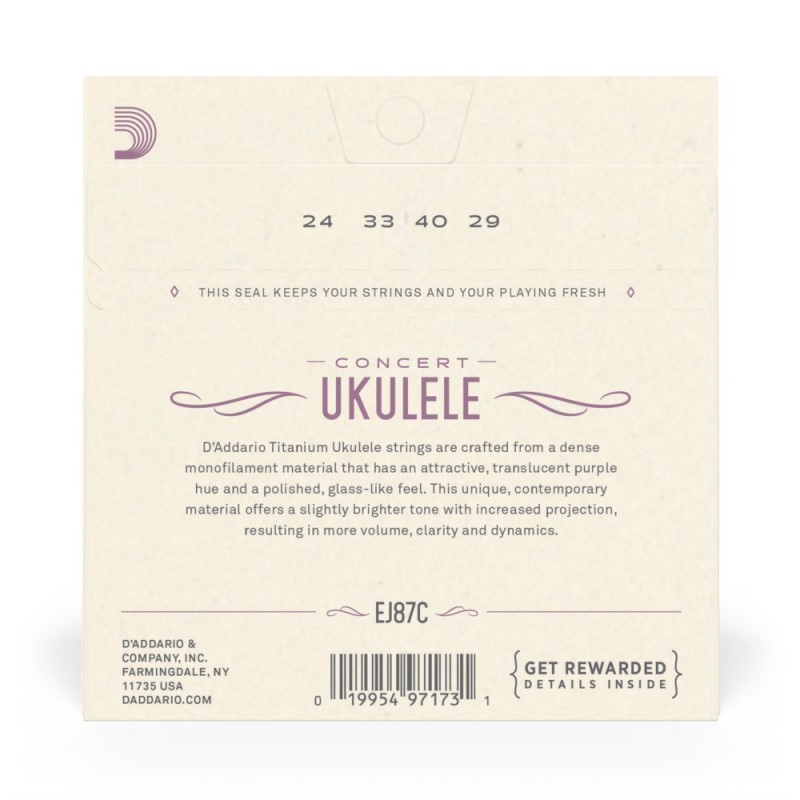 D'Addario EJ87C - Struny do ukulele (koncertowe) - 3