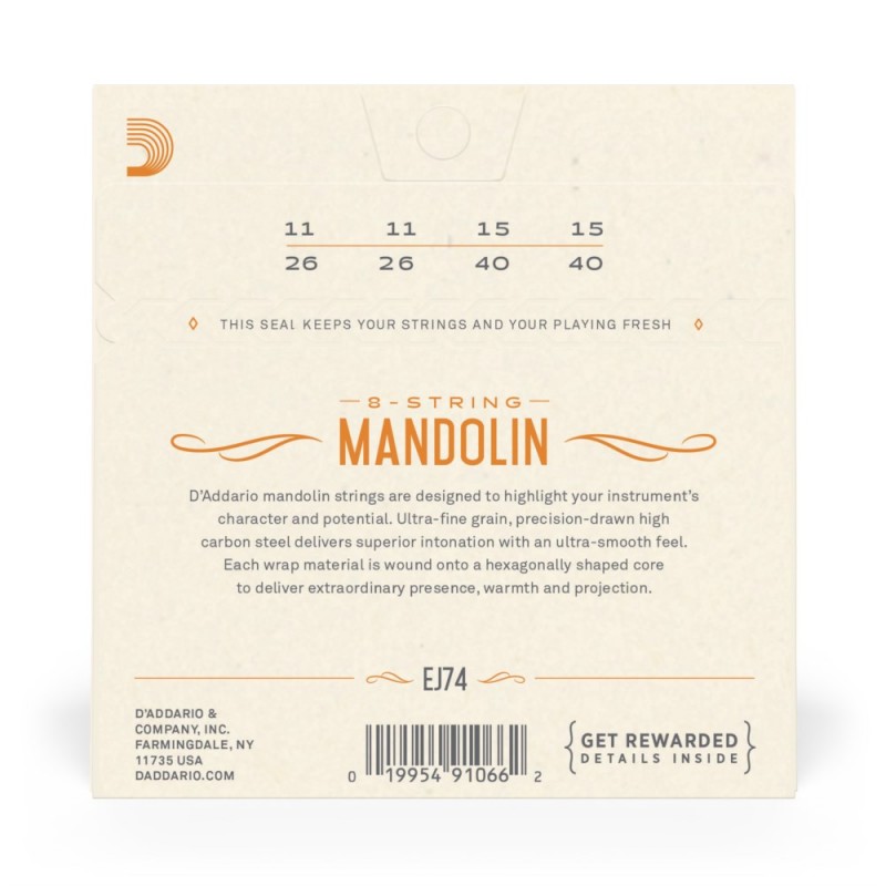 D'Addario EJ74 - Struny do mandoliny (11-40) - 3 D'Addario EJ74 - Struny do mandoliny (11-40) - 3