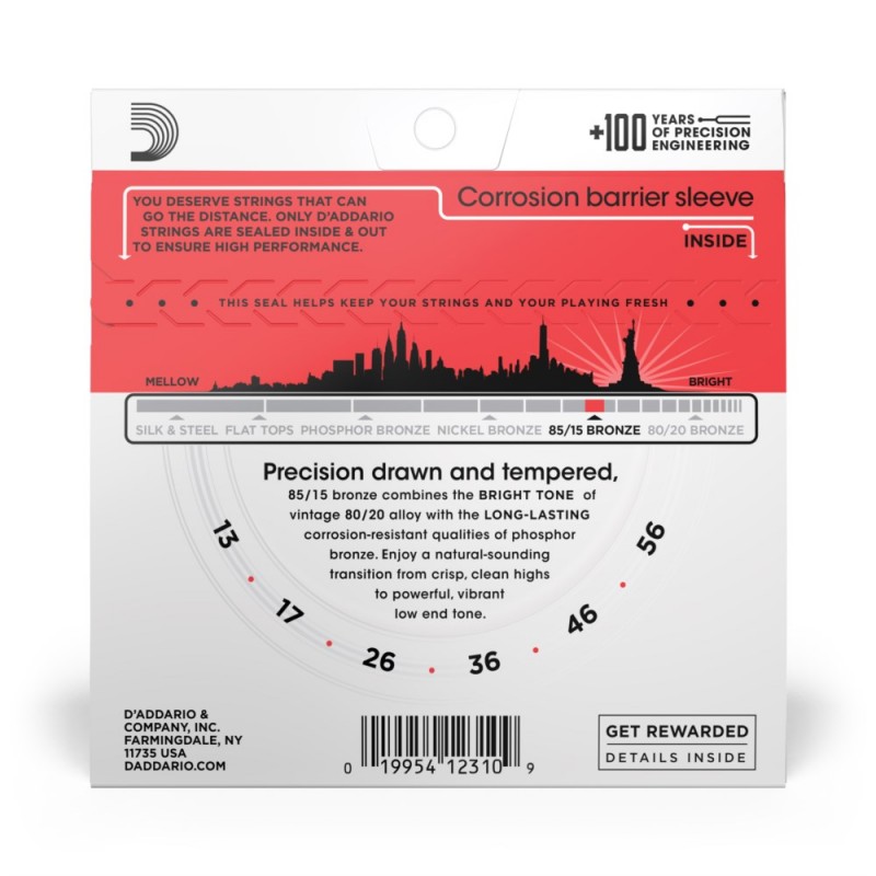 D'Addario EZ930 - Struny do gitary akustycznej (13-56) - 3 D'Addario EZ930 - Struny do gitary akustycznej (13-56) - 3