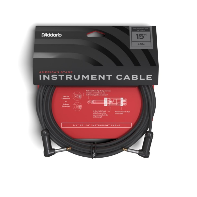 D'Addario PW-AMSGRR-15 - Kabel gitarowy kątowy (4.5 m) - 3 D'Addario PW-AMSGRR-15 - Kabel gitarowy kątowy (4.5 m) - 3