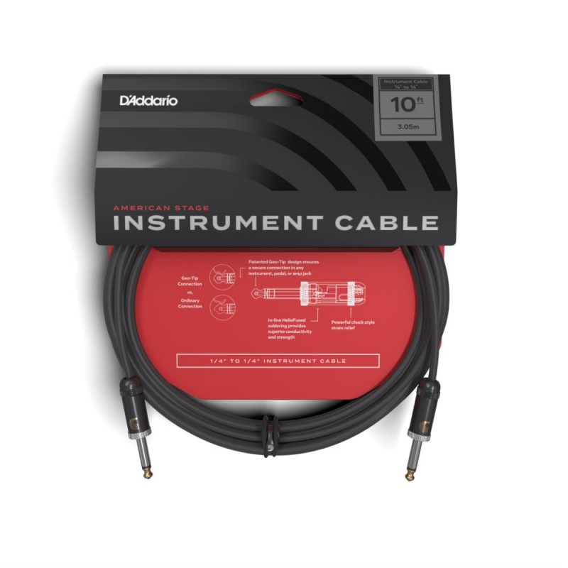 D'Addario PW-AMSG-10 - Kabel gitarowy American Stage (3 m) - 3 D'Addario PW-AMSG-10 - Kabel gitarowy American Stage (3 m) - 3